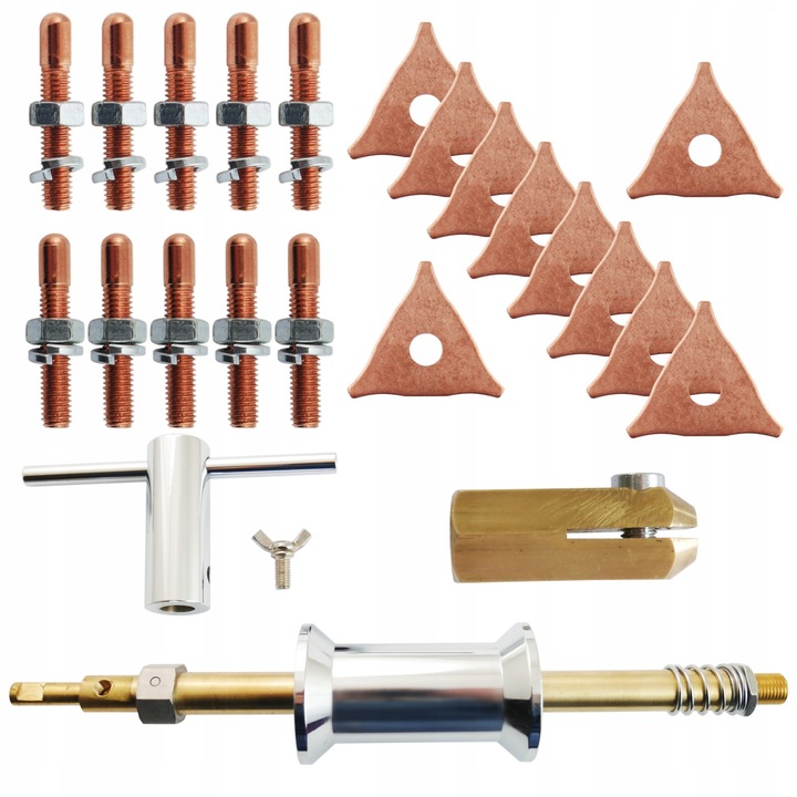 Ciocan inertial, Spotter, M14, Set, 10 electrozi inlocuind triunghiurile, 10 triunghiuri, Maner inferior, Maner pentru triunghiuri, Cupru, 390 mm lungime, 2, 25 kg greutate