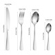Set tacamuri din otel inoxidabil 18/0, HUANLONG, manere rotunde, argintii, pentru cina de familie, 24 piese set