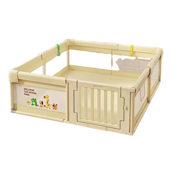 Бебешка кошара, 180x200x65 см, защитени ъгли, здрава конструкция от еластична и мека мрежа