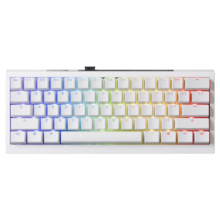 Клавиатура Ducky професионална геймърска механична клавиатура Professional Gaming Mechanical Keyboard One X Mini Wireless White - Ducky AI Switches [Linear], Bluetooth DKON2461AST3-DAUSPDOECL2WW1