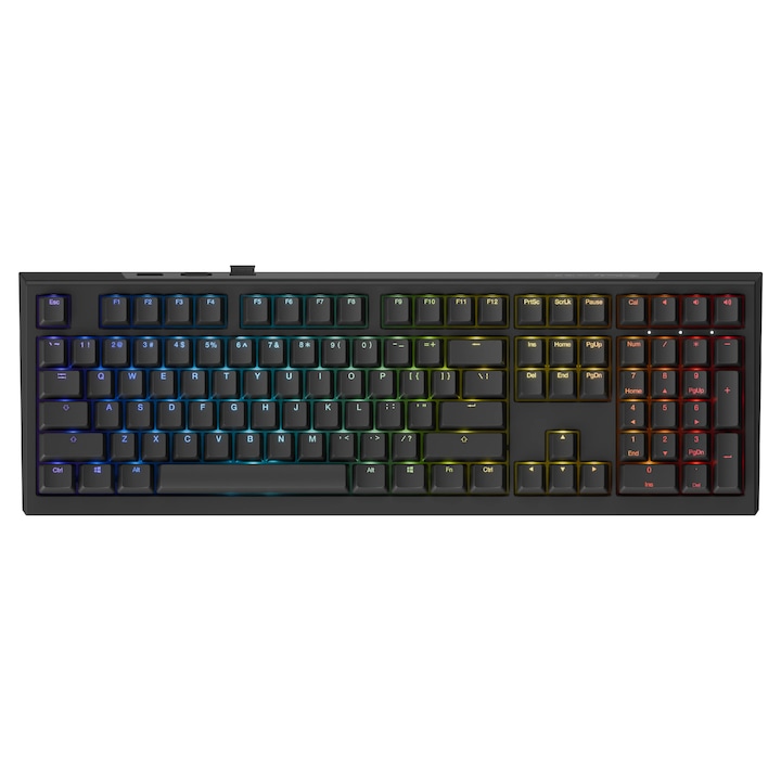 Клавиатура Ducky професионална геймърска механична клавиатура Professional Gaming Mechanical Keyboard One X Wireless Black - Ducky AI Switches [Linear], Bluetooth, 2.4 DKON2408AST3-DAUSPDOECL1AS1