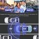 Тройна автомобилна камера Full HD 1080P, WDR, GPS, WIFI, Черна, 7x11x15см, 64GB карта включена