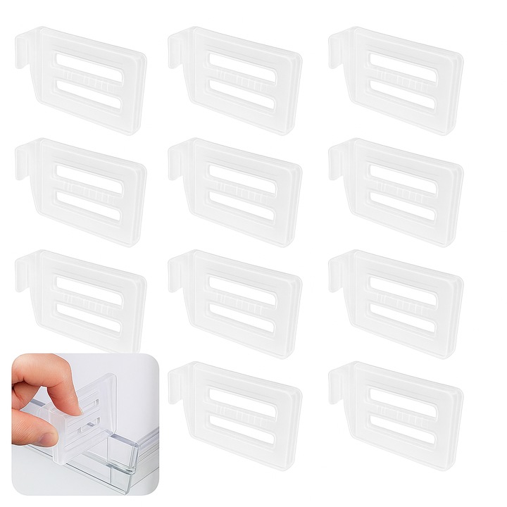 Set 12 separatoare Rairsky, reglabile, 8-12 cm, culoare alb