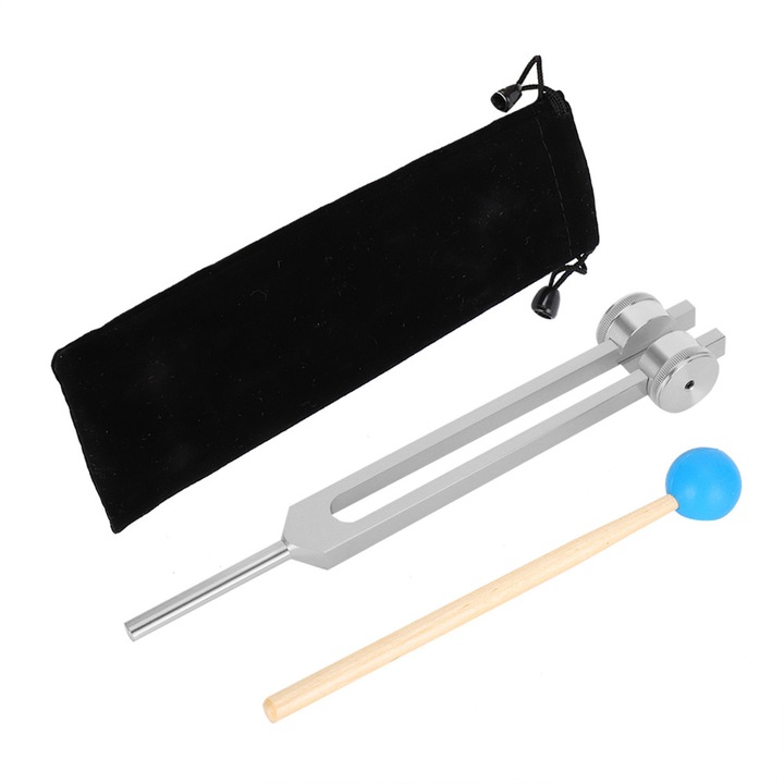 111Hz-es alumíniumötvözet hangvilla jógához és meditációhoz, ezüst színű