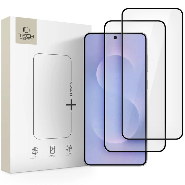Set 2 Folii Protectie Tech-Protect Glass Fit+, 9H, Transparent, 155x72mm