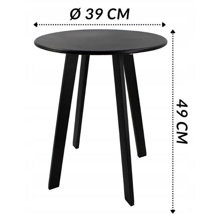 Холна масичка, CARDSPLITTER, сгъваема, кръгла, метална, 40x49 см, тъмносива