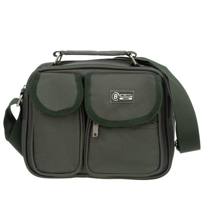 Bellugio khaki válltáska, strapabíró 30x20x10cm