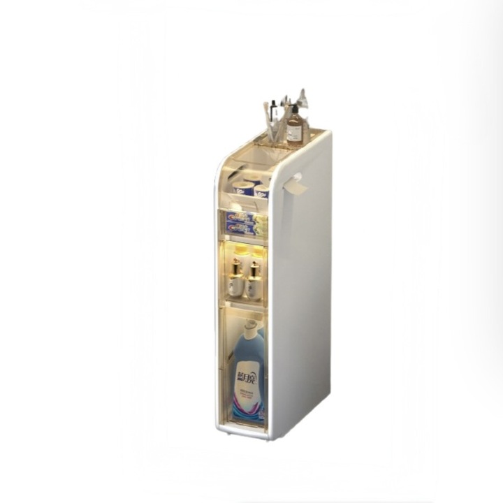 Organizator de Baie Slim cu Rafturi si Spatiu de Depozitare - Design Modern si Compact - dimensiuni (L x l x h) : 42x18x 80.5 cm