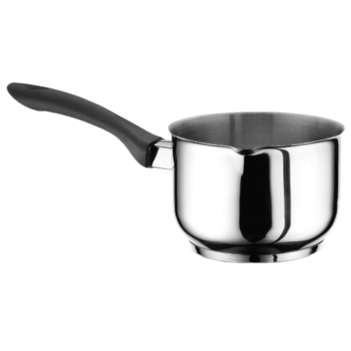 Cratita inox Hascevher cu coada pentru lapte 14cm 1, 5l inductie