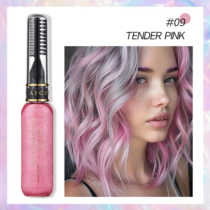 Боя за коса VINCINER с четка, 15 мл, розова, 09