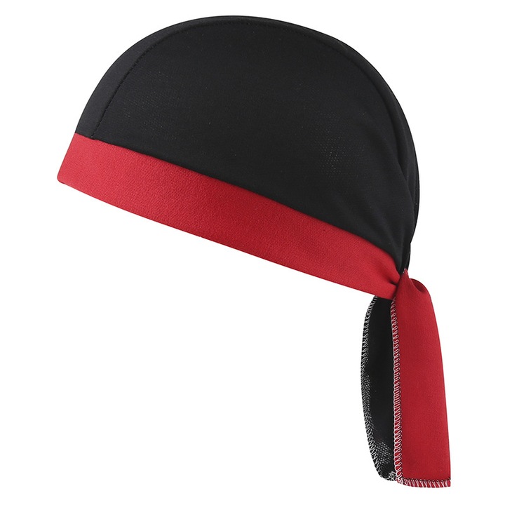 Спортна бандана, полиестер, унисекс, черна/червена, 55-60 см