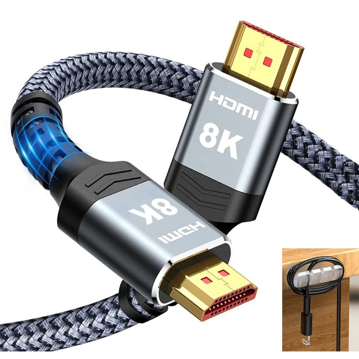 Кабел HDMI 2.1 мъжки-мъжки, Сертифициран, CableCreation®, 8K@60HZ, 4K/2K@120Hz, HDR, HDCP 2.2, eARC, 12 метра, Зелен