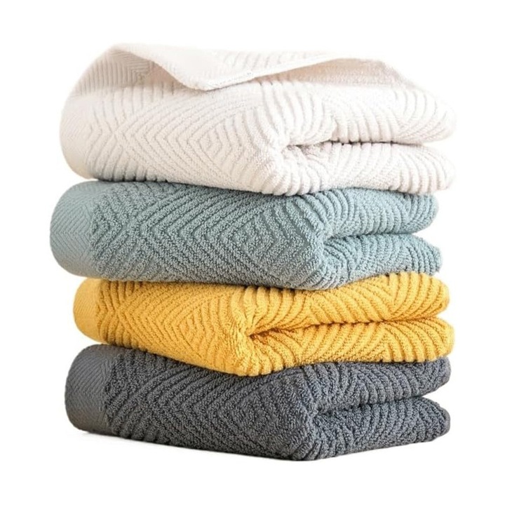 Set prosoape BERYART, 4 piese, bumbac 100%, multicolor, 35x75cm