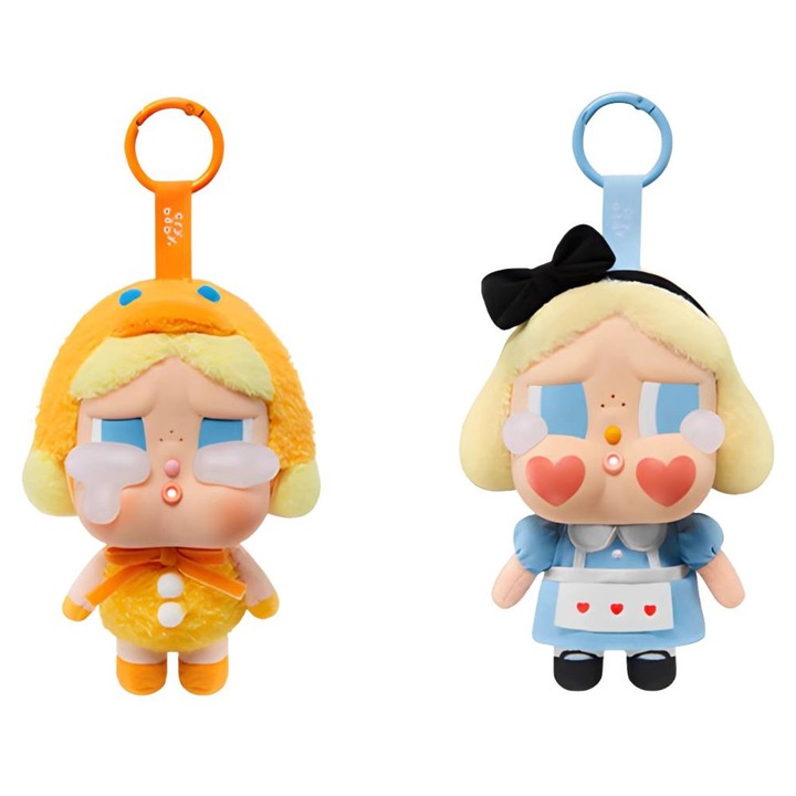 POPMART CRYBABY plüssjáték, 15cm, 2db, Sárga/Kék