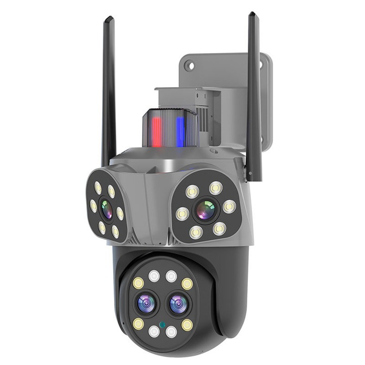 Гарсонална външна камера за видеонаблюдение, 8MP, 10x увеличение, IP66, черна