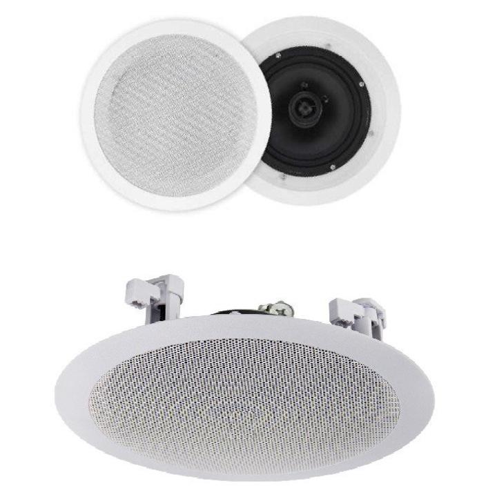 Difuzor de tavan cu transformator 100V, putere 30 - 15 W, doua cai, culoare alba, CKS DTA--630