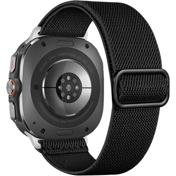 Curea compatibila cu Samsung Galaxy Watch Ultra Braided Loop Ajustabila CASEY STUDIOS™, Ajustabila, Material Textil, Negru