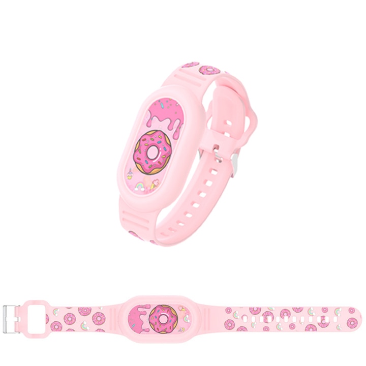 Samsung Galaxy SmartTag2 tok karkötő, védőtok, aranyos minták gyerekeknek, kiváló minőségű szilikon, környezetbarát és szagtalan, lezárt és vízálló, rózsaszín