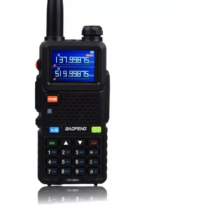 Baofeng UV-5RH rádiótelefon, 8W, UHF/VHF, 999 csatorna, 1,77", 63x135x33mm