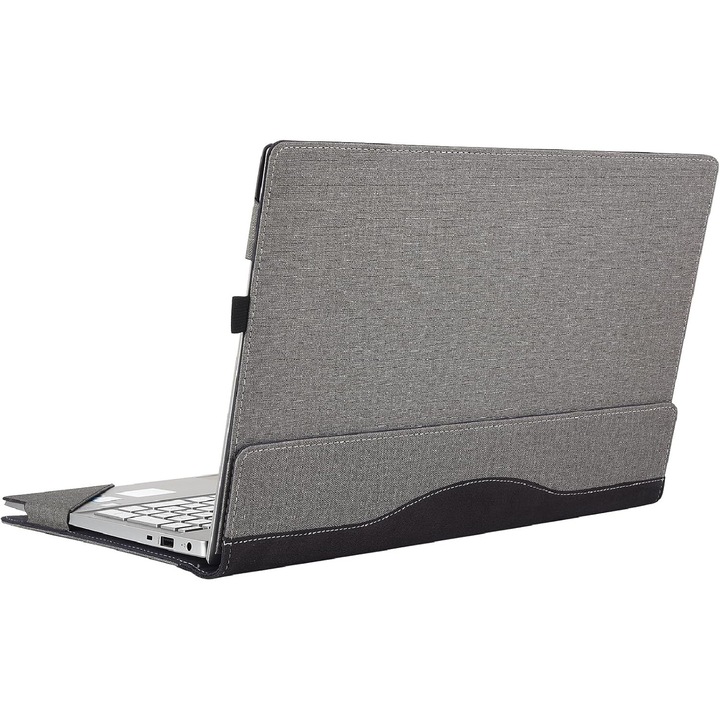 16 hüvelykes laptop tok, szürke, 2 az 1-ben dizájn, PU anyag, hőelvezetéssel