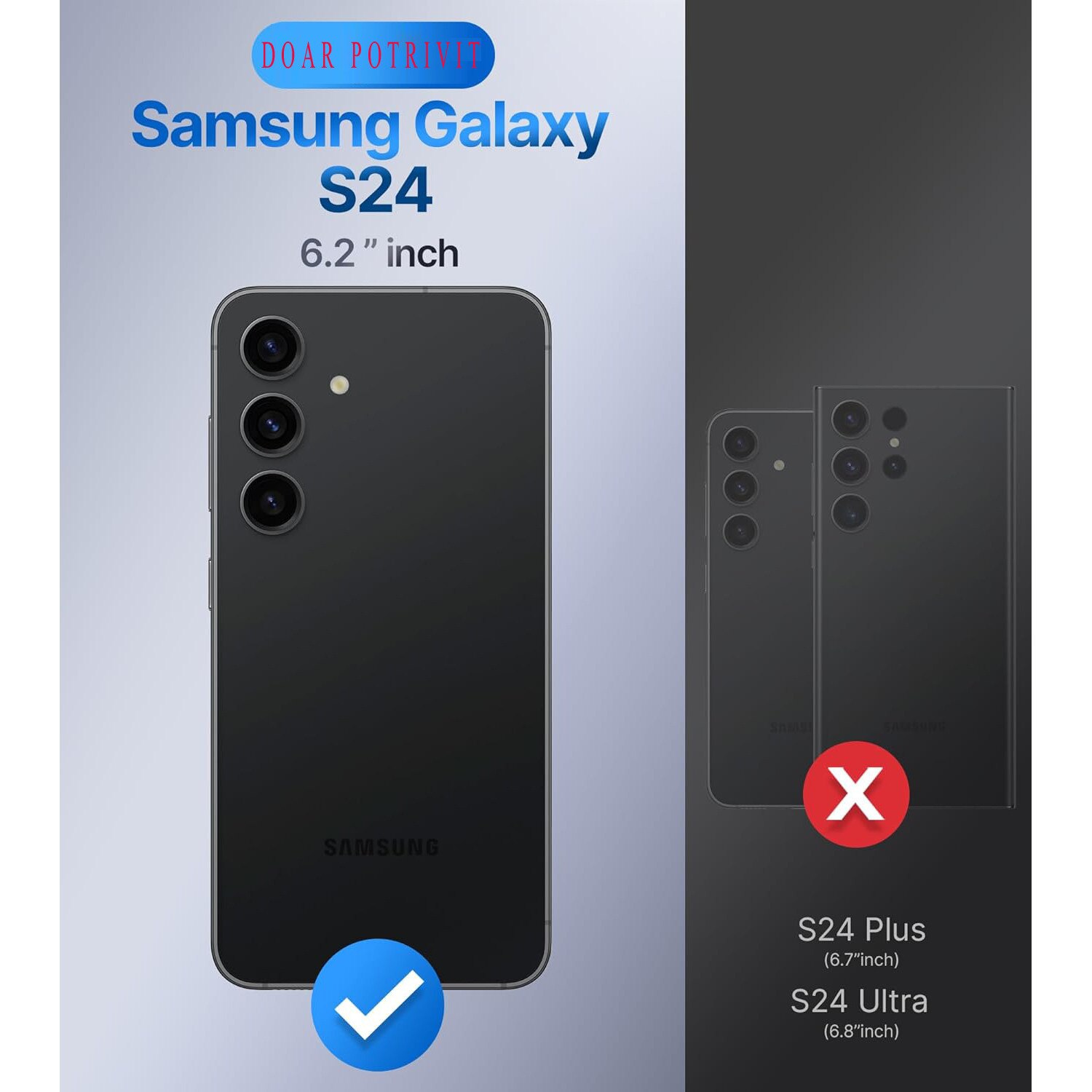 Husa telefon set, vampire albastru inchis, protectie de grad militar, rezistenta la zgarieturi, pentru iPhone si Samsung Galaxy S24