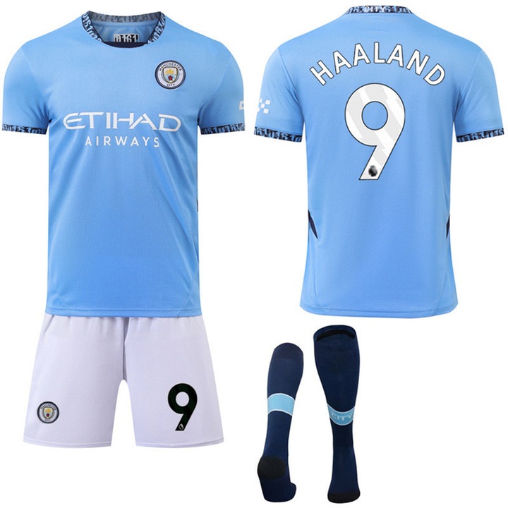 Gyermek edzőkészlet Manchester City, Harland Jersey készletek 24/25 szezon ANTCOOL®, Otthon, Kék