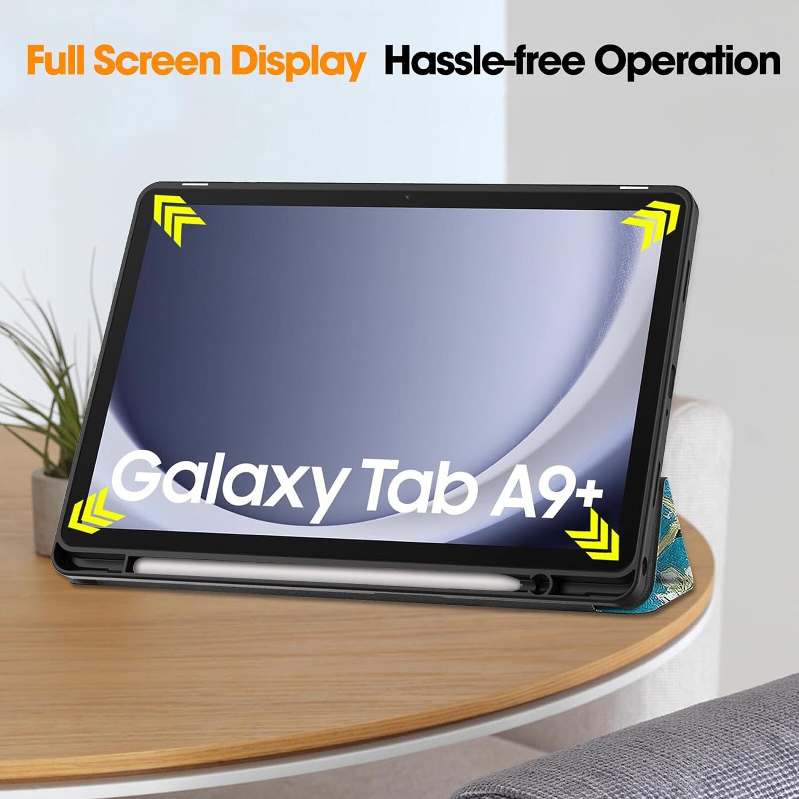 Husa protectie tableta, AYSTOAYS®, Compatibila cu Samsung Galaxy Tab A9 Plus 11", Verde inchis