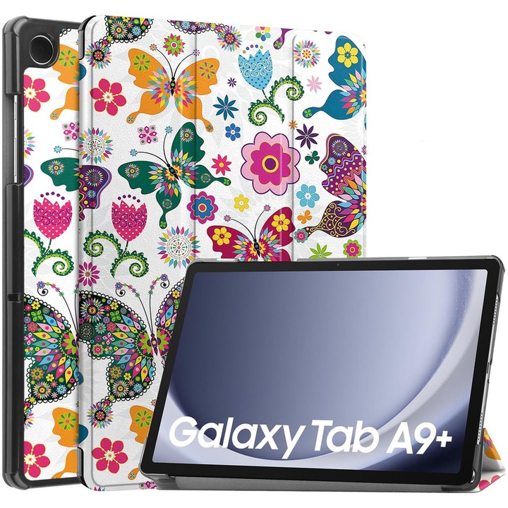 Husa protectie tableta, AYSTOAYS®, Compatibila cu Samsung Galaxy Tab A9 Plus 11", Fluture