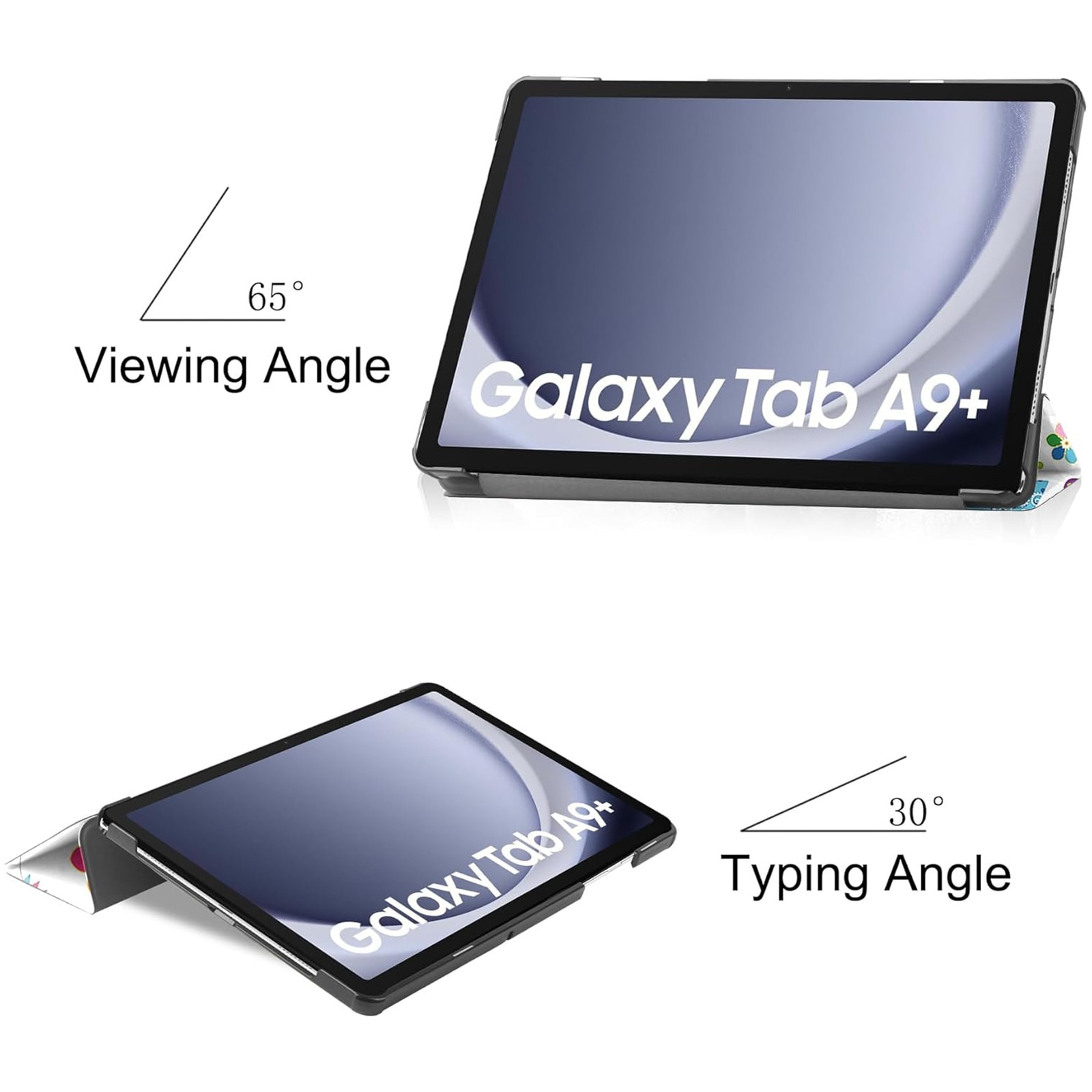 Husa protectie tableta, AYSTOAYS®, Compatibila cu Samsung Galaxy Tab A9 Plus 11", Fluture