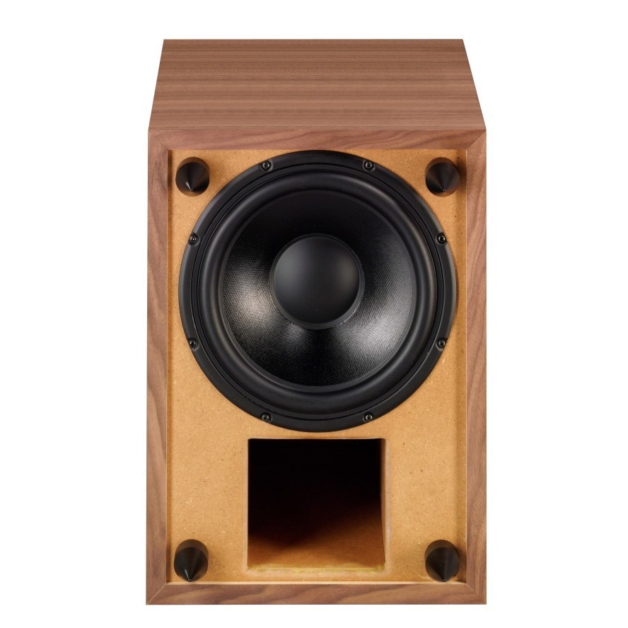 Subwoofer activ WEGA 54, 10", 120 dB, culoare nuc, pentru sistem home cinema sau stereo
