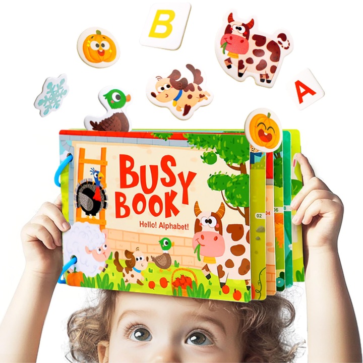 TREXORA oktató matricafüzet, farm témájú, 10 oldalas, többszínű