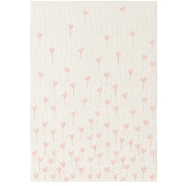 Covor, Elsimone, 160 x 230 cm, Roz, Poliester, Rezistent La Intemperii, Greutate 1.2 kg, Tesatura Plata, Cu Sfoara
