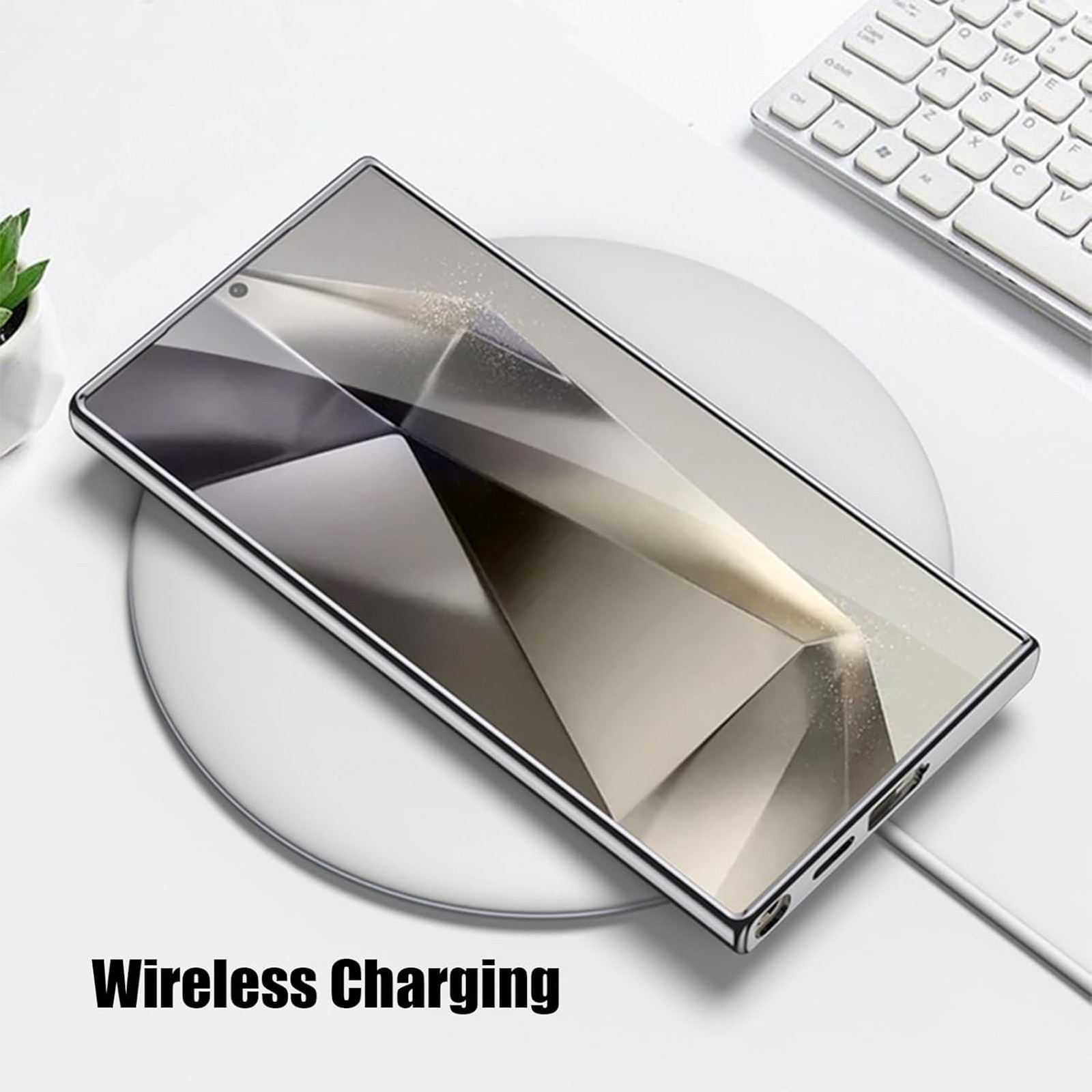 Carcasa pentru telefon TREXORA, Samsung Galaxy S25 Ultra, protectie completa, design din fibra de carbon electroplacata, neagra, compatibila cu incarcarea wireless