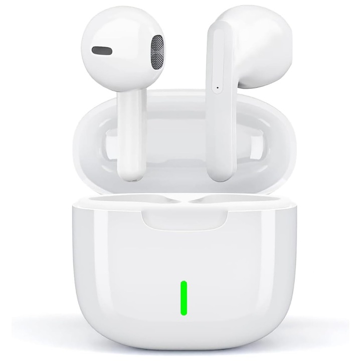 Vezeték nélküli fülhallgató, Bluetooth 5.3 HiFi sztereó hangzással, 24 órás lejátszási idő, IPX8 vízálló, zajszűrés mikrofonnal, iPhone, Android, Samsung, iOS készülékekhez