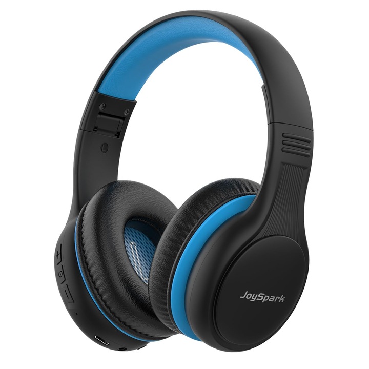 Joyspark Bluetooth fejhallgató gyerekeknek, 60 óra lejátszási idő, vezeték nélküli Bluetooth 5.4 fejhallgató gyerekeknek, C típusú gyorstöltés, 85/94 dB hangerőkorlát, összecsukható fejhallgató gyerekeknek mikrofonnal