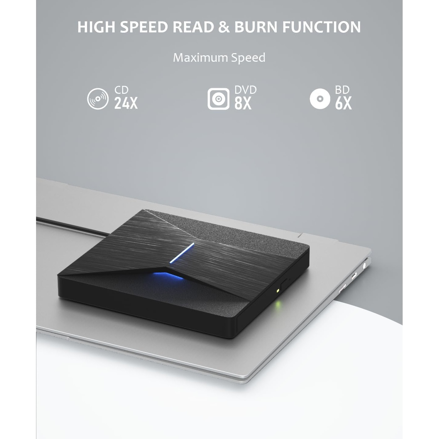 DVD writer extern, USB 3.0, CD, DVD +/-, RW Cablu tip C