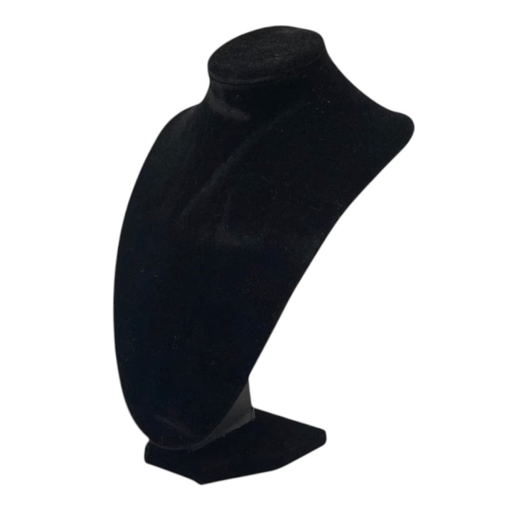 Suport stativ expunere, tip bust, inaltime 23,5 cm, negru, catifea, pentru expunere gama bijuterii si ornamente,,,,, stil clasic, practic, atragator, ofera o nota de eleganta si rafinament