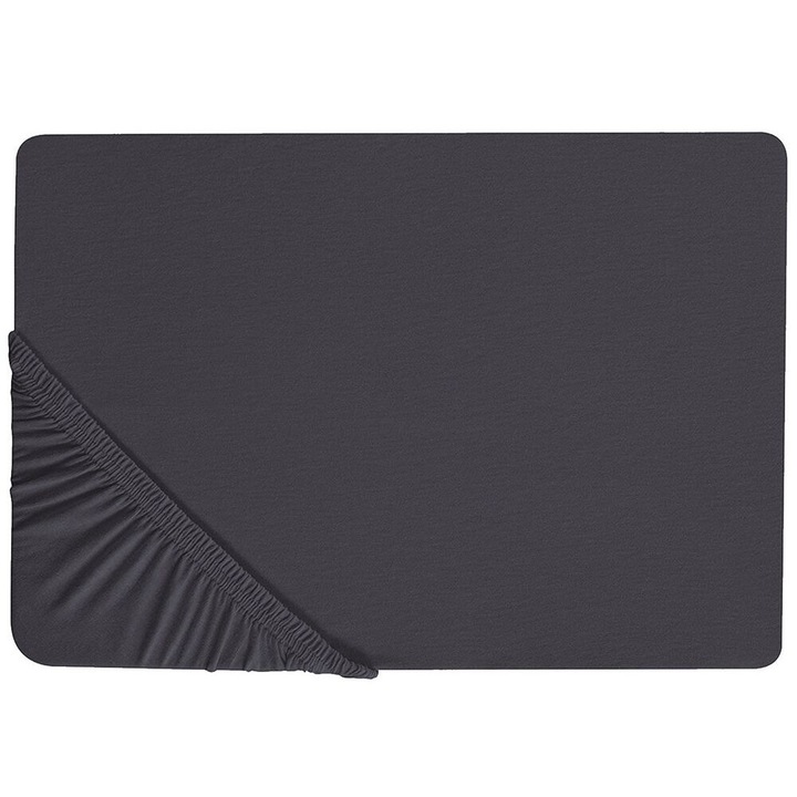 Cearceaf cu elastic Hofuf Bumbac 90x200 cm Negru