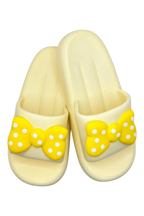 Papuci de dama, Tecos®, cu imprimeu 3D funda, Galben, 36-37