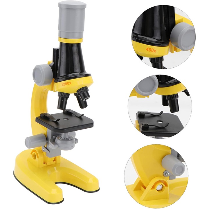 Microscop de jucarie pentru copii, Rqiurpn, jucarie multicolora, 4 ani, dezvolta abilitati vizuale si dexteritate