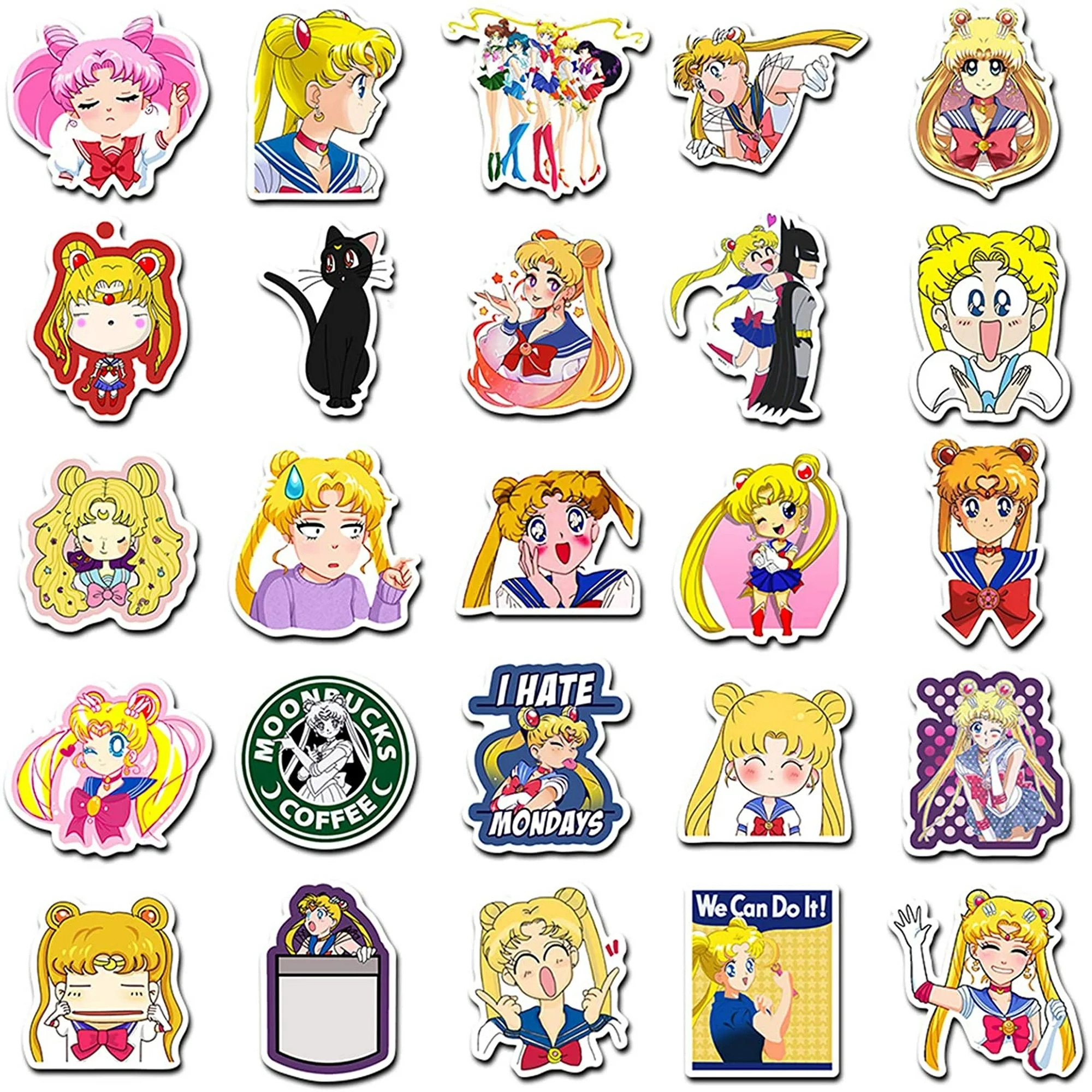 Set 50 Stickere Anime Sailor Moon, Autocolante din Vinil