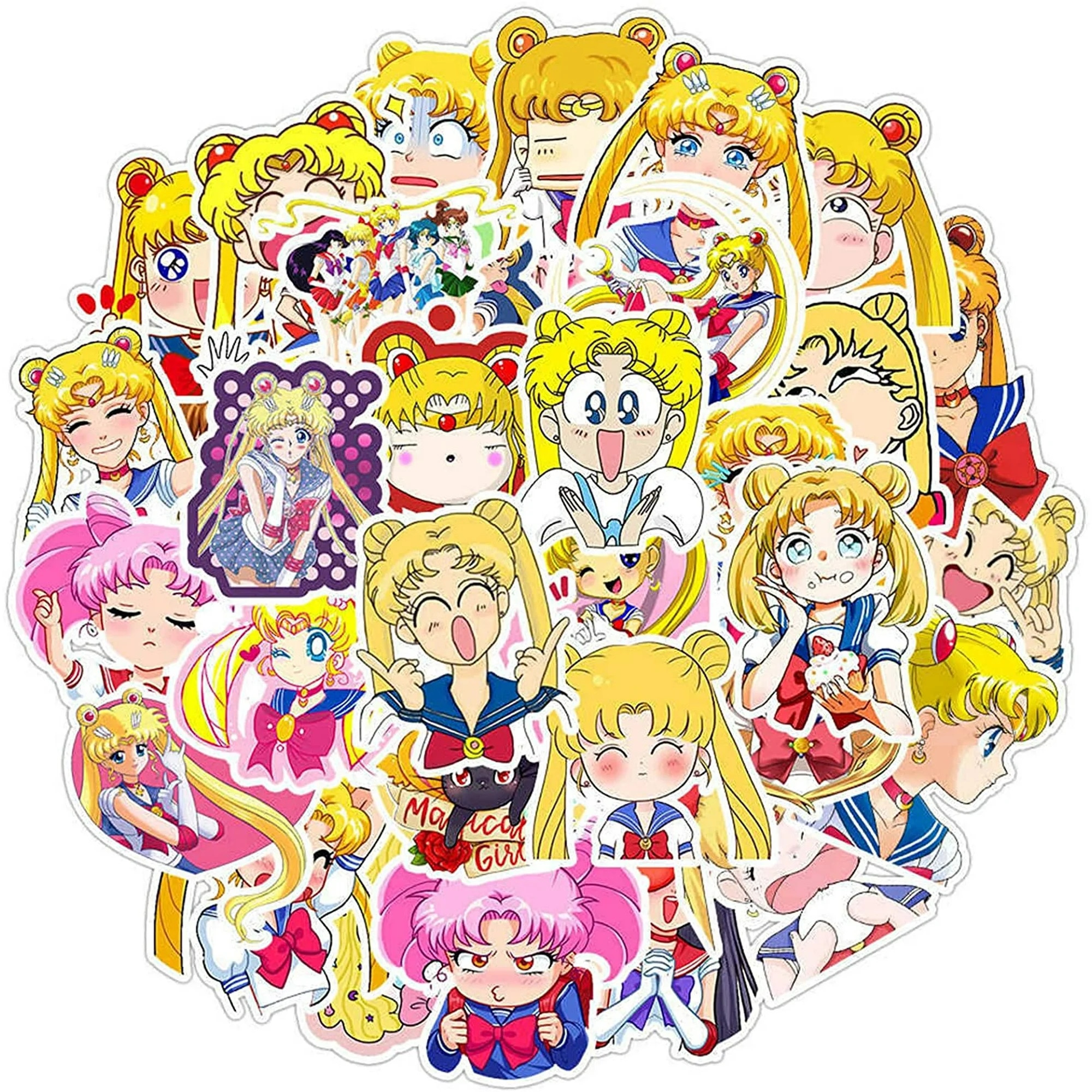 Set 50 Stickere Anime Sailor Moon, Autocolante din Vinil