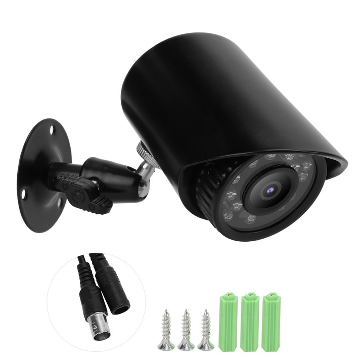 Camera supraveghere HERUSI 1080P, vizibilitate nocturna, rezistenta la apa IP66, 3.6mm, 12V
