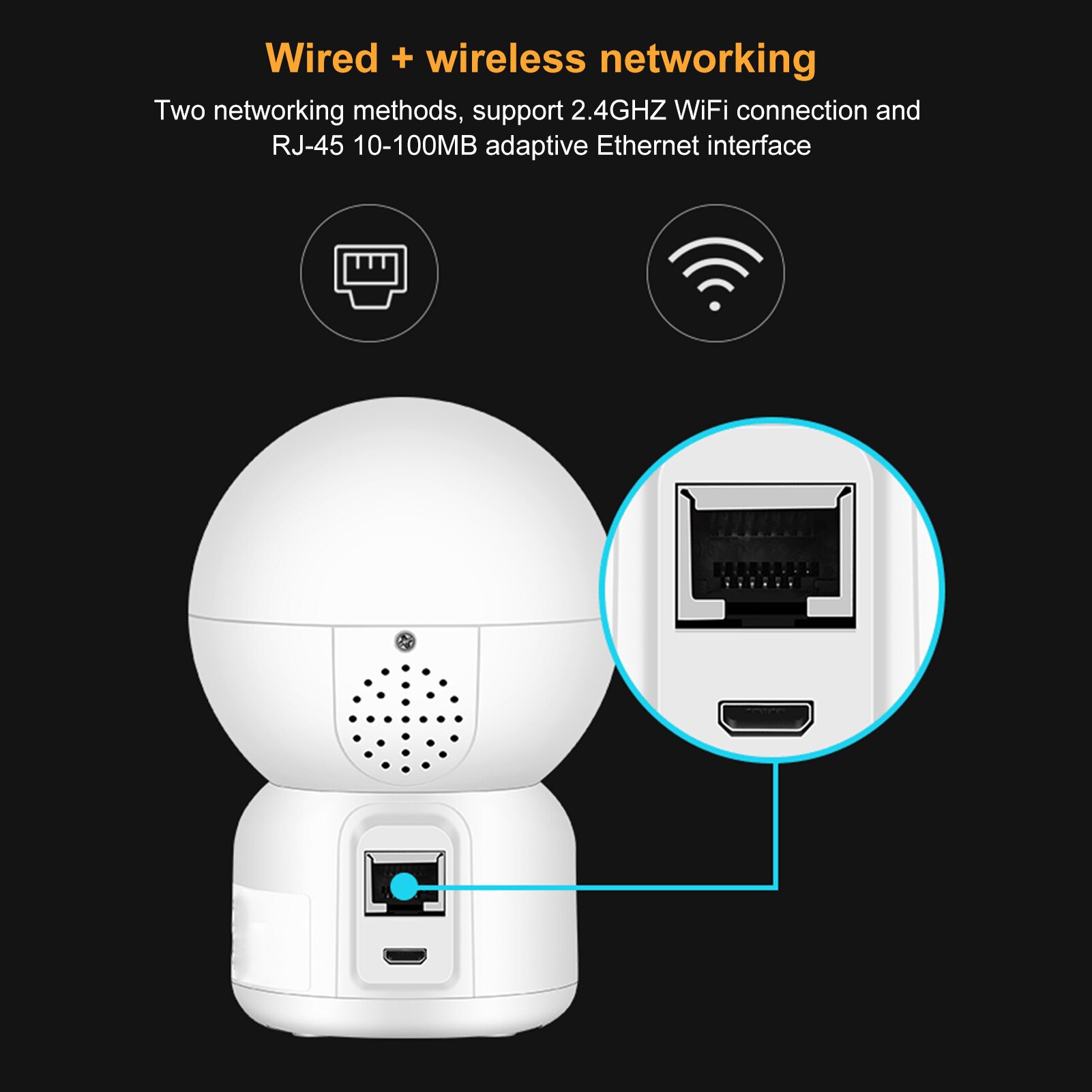 Camera de supraveghere 1080P, auto-tracking, pan-tilt, WiFi, noapte cu ...