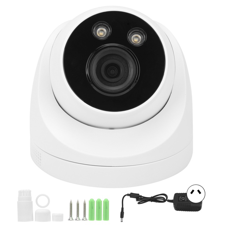 Camera de supraveghere WiFi 1080P, detectie faciala si de miscare, viziune nocturna color, 2 cai audio, 10-15m