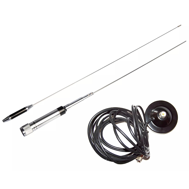 Antena auto, Nagoya NL-770R, 144/430 MHz, 98cm, cu baza magnetica 9cm