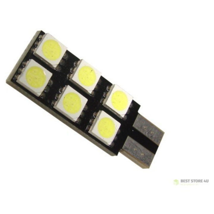 Bec T10/W5W 10mm 6*5050 12V CW set