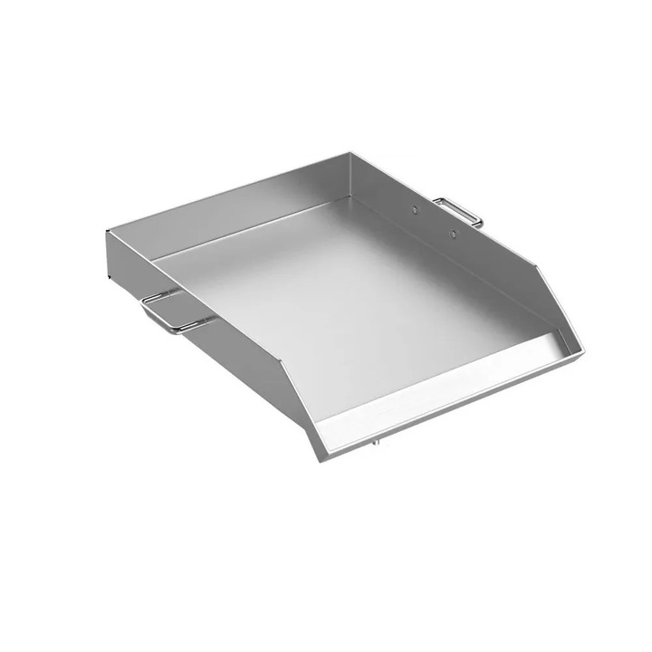 Плоска скара, 16x18 инча, неръждаема стомана, сребристо, комплект от 2 шпатули