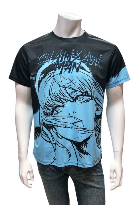 Férfi póló JUP #9160490 90-38, Láncfűrészes Férfi Makima, 3D nyomtatás, Könnyű és légáteresztő anyag, M, Fekete