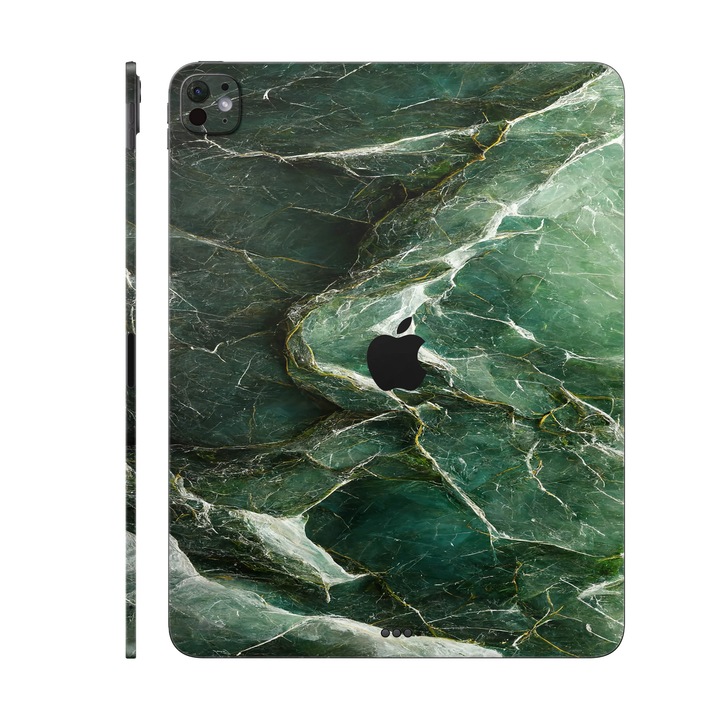 Folie de protectie pentru iPad Pro 13" (2024), Colectia Signature, Skin Spate cu laterale separate, Mystic Emerald